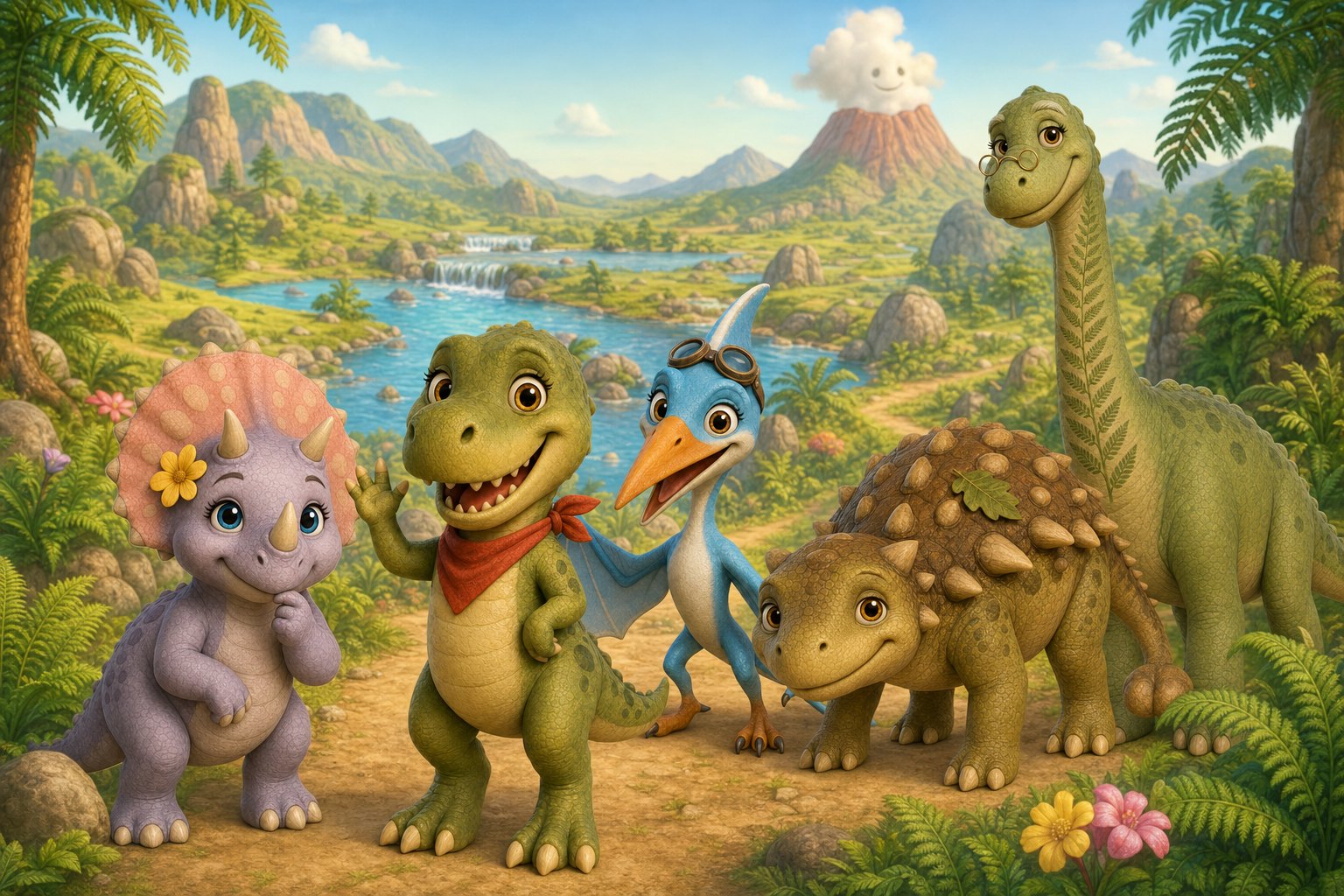 Rex and his friends in Fern Valley